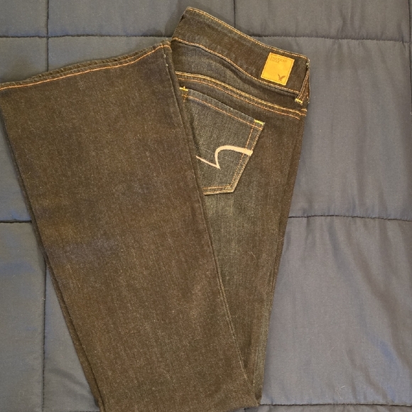 American Eagle Outfitters Women's Dark Blue High Rise Jeans - Picture 7 of 10